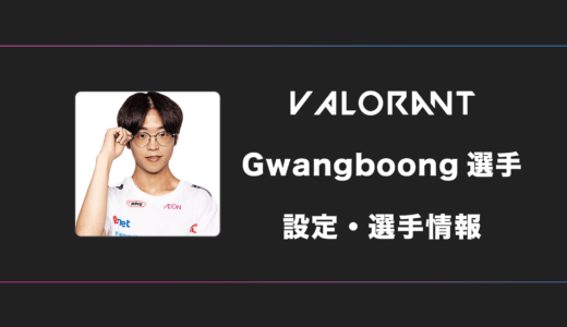 【VALORANT】Gwangboong(ガンブーン)選手の感度・設定